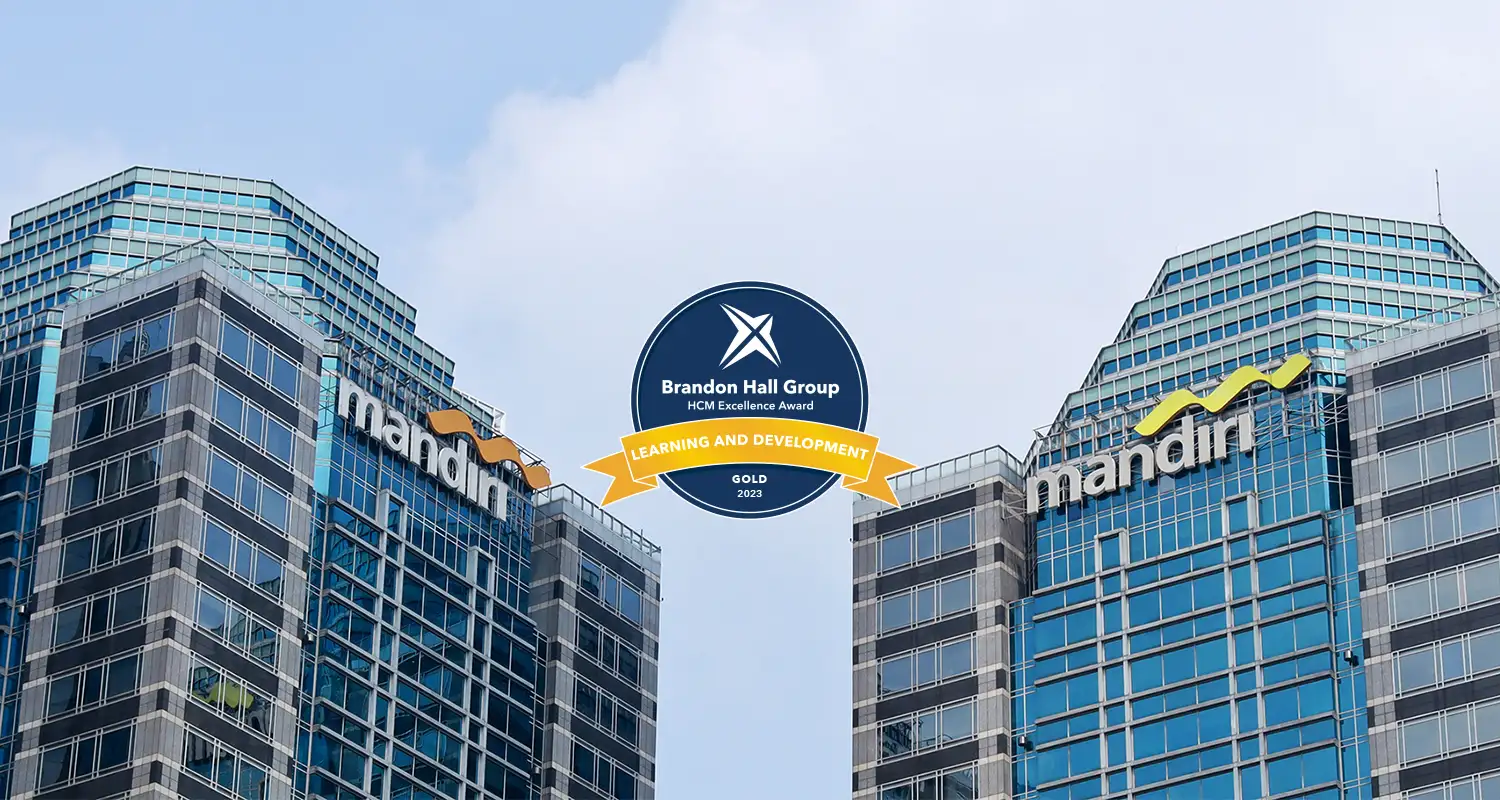 Bank Mandiri building with Brandon Hall award logo