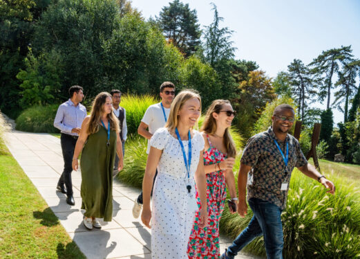 IMD MBA students walking on campus - IMD Business School