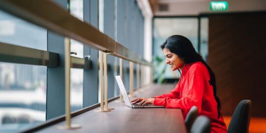 mba woman studing on imd campus